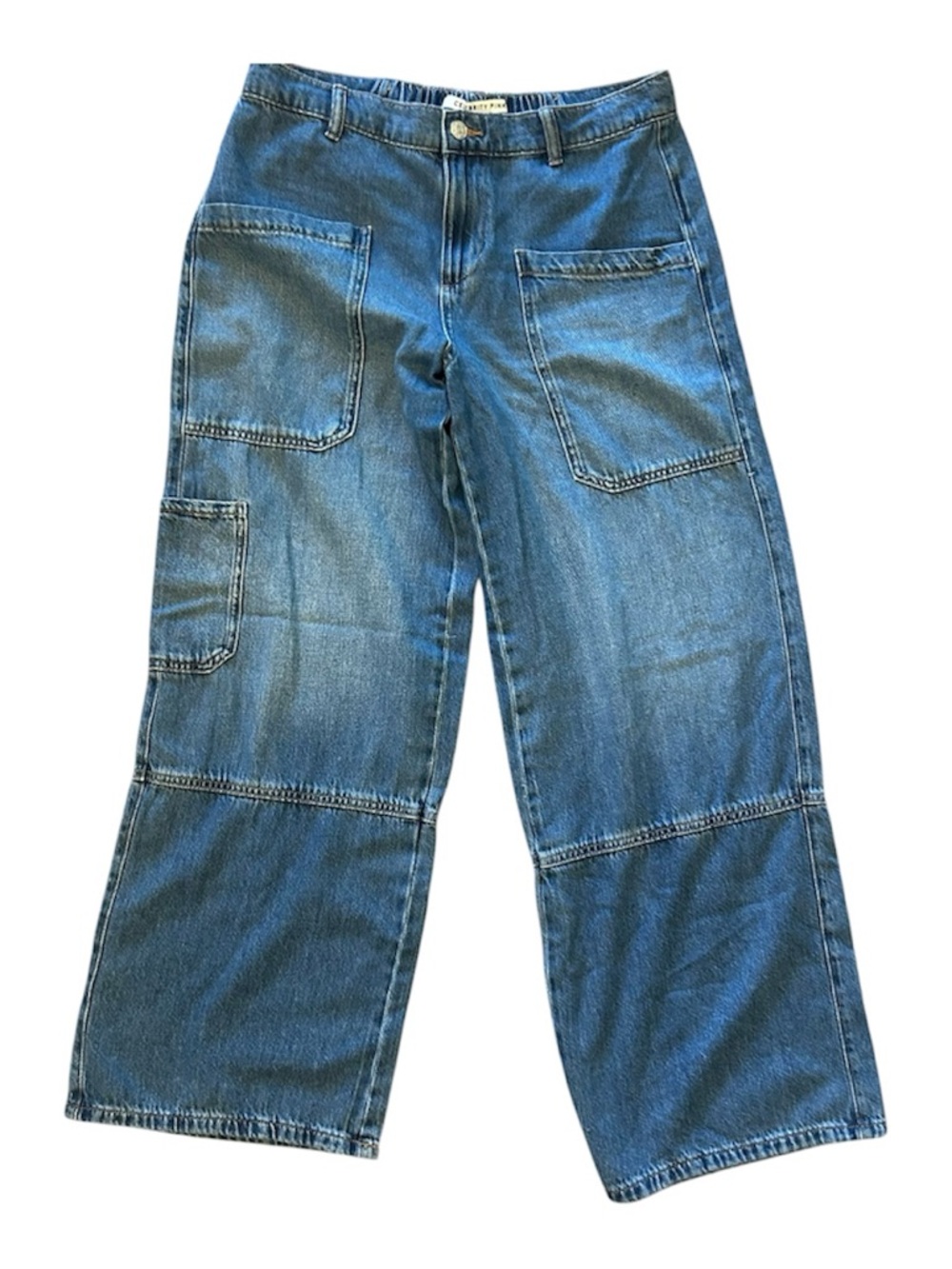 Celebrity Pink Blue Wide-Leg Cargo Jeans